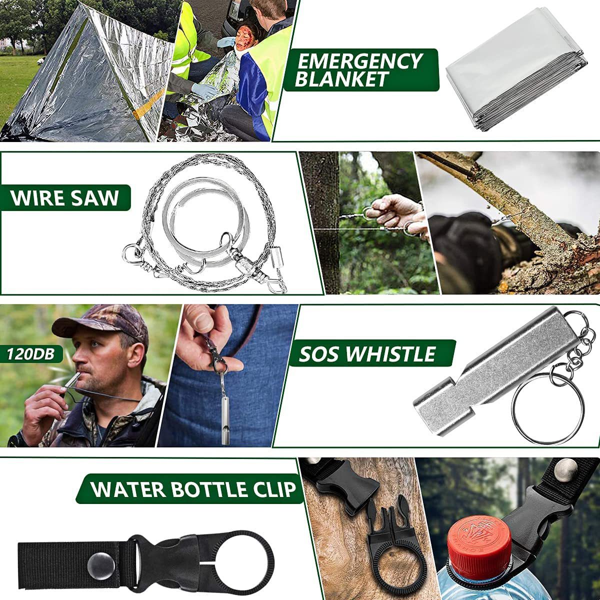 ULTIMATE RESCUE™ - Kit de Sobrevivência Multifuncional Tático 15 em 1