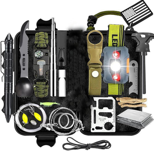 ULTIMATE RESCUE™ - Kit de Sobrevivência Multifuncional Tático 15 em 1